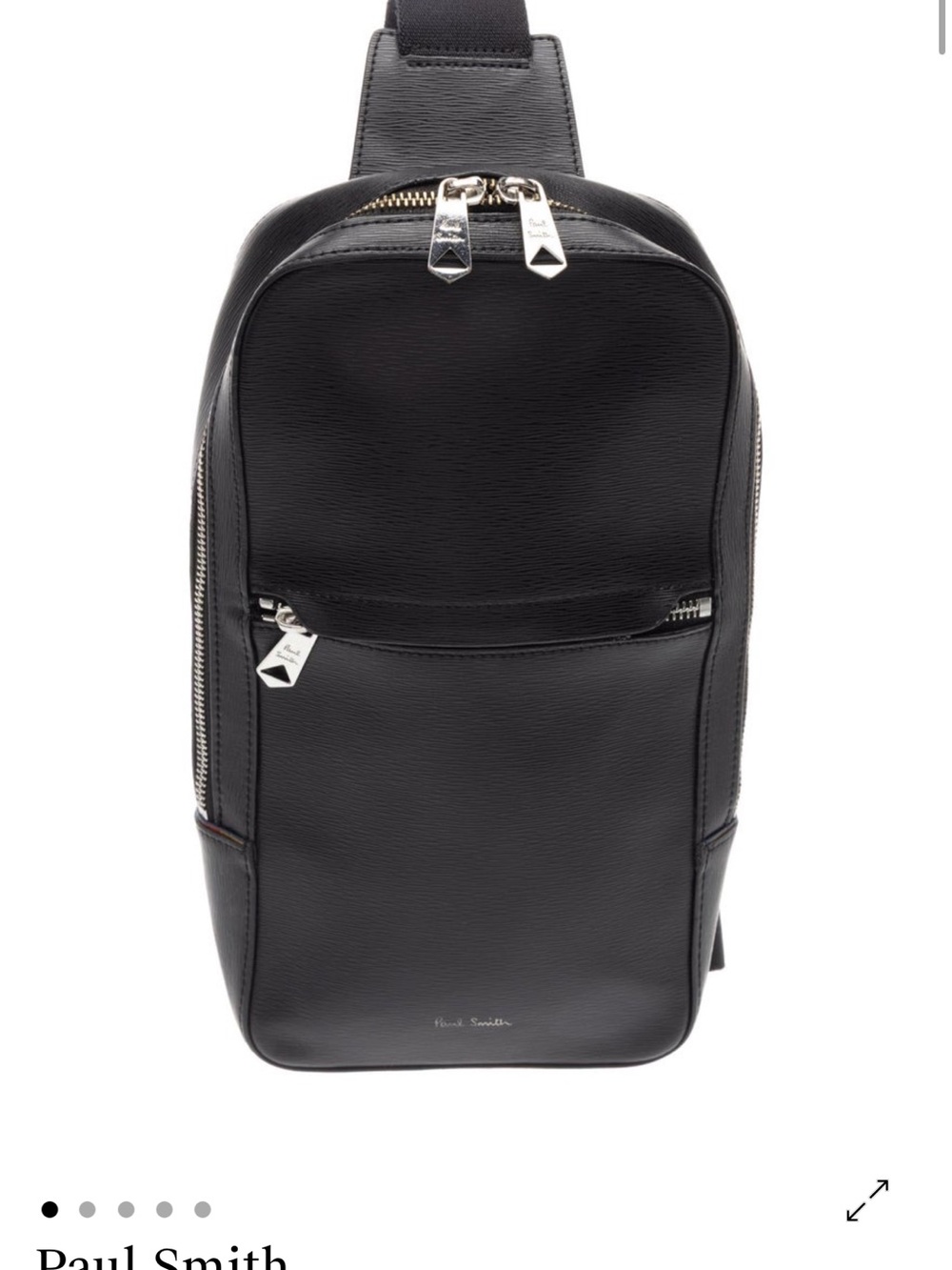 Paul Smith Black Leather Crossbody Backpack